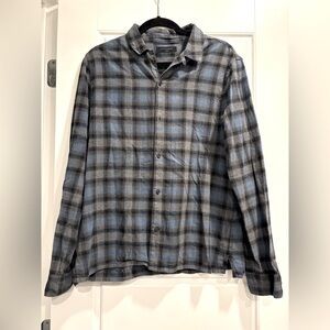 All Saints Banyan 100% Cotton Plaid Long Sleeve Button Down Mens Large Gorpcore